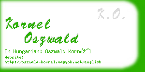 kornel oszwald business card
